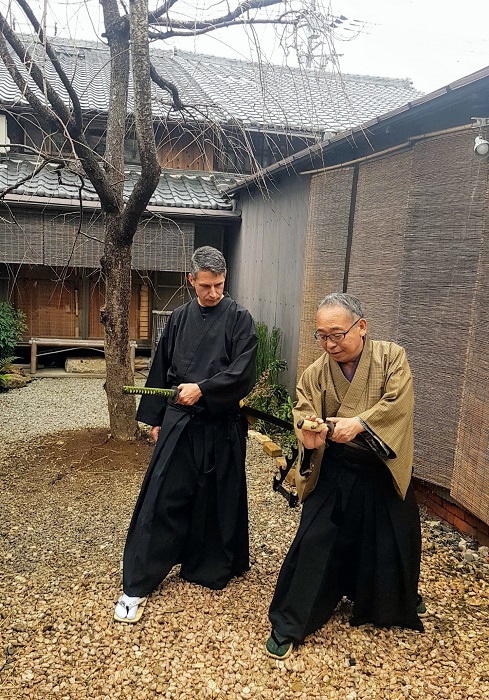 Samurai Juku courtyard (3) samurai sword experience Kyoto Samurai Juku The Real Japan Rob Dyer